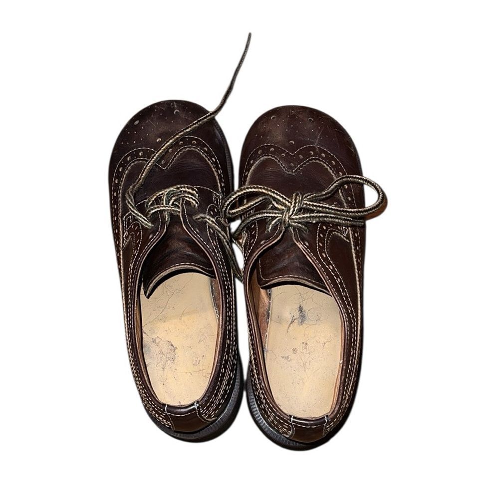 Dr. Martens Brown Vintage Leather Wingtip Oxford Shoes Size 7 - Picture 2 of 8